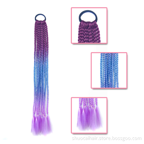 Ponytail Hairpiece With Rubber band hair ring Chignon 24 inch Crochet Jumbo Braid Synthetic Hair Ponytail Hair Extension
